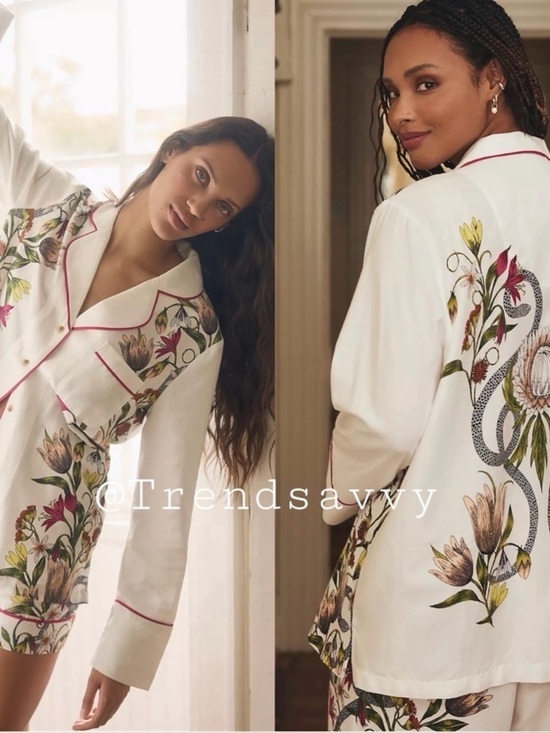 Anthropologie Other - Anthropologie Victoria Garcia Floral Pajama Top Buttondown Size Medium NWT